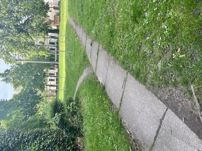 Der klassische Beton-Weg von der Platte zum Wäscheplatz,…